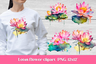 Lotus flower clipart | Lotus sublimation design Sublimation Svetana Studio 