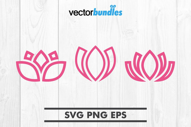 Lotus flower line clip art svg SVG vectorbundles 
