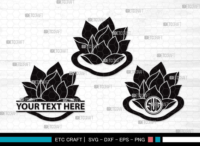 Lotus Flower Monogram SVG Cut Files | Lotus Flower SVG | Floral Svg | Lotus Flower Clipart SVG ETC Craft 