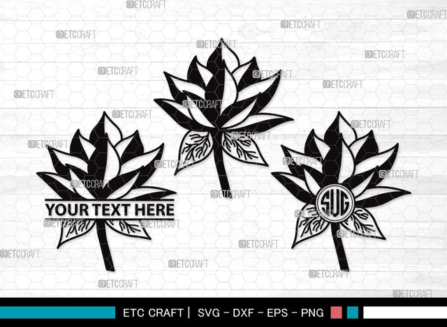Lotus Flower Monogram SVG Cut Files | Lotus Flower SVG | Floral Svg | Lotus Flower Clipart SVG ETC Craft 