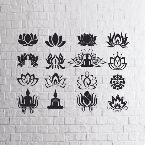 Lotus Flower SVG Bundle, Lotus Svg, Png, Dxf, Eps Cut Files SVG Artstoredigital 