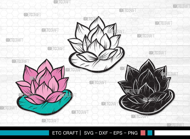 Lotus Flower SVG Cut Files | Lotus Flower SVG | Floral Svg | Lotus Flower Clipart SVG ETC Craft 
