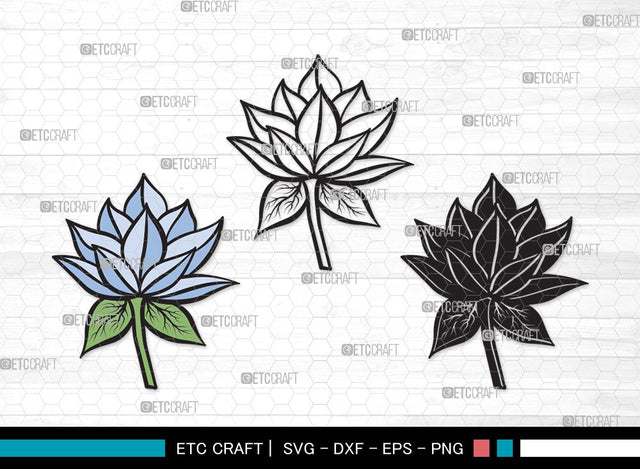 Lotus Flower SVG Cut Files | Lotus Flower SVG | Floral Svg | Lotus Flower Clipart SVG ETC Craft 