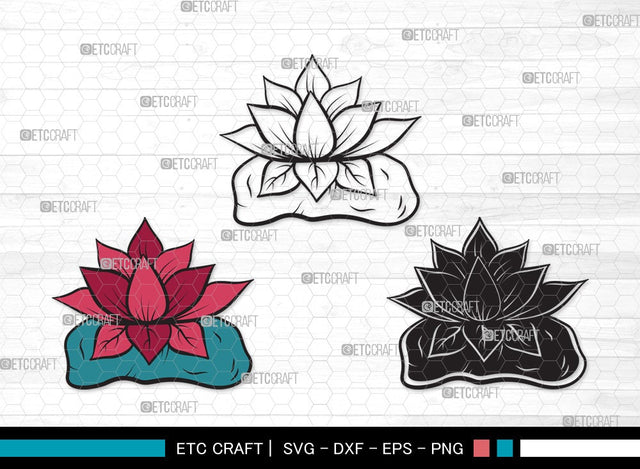 Lotus Flower SVG Cut Files | Lotus Flower SVG | Floral Svg | Lotus Flower Clipart SVG ETC Craft 
