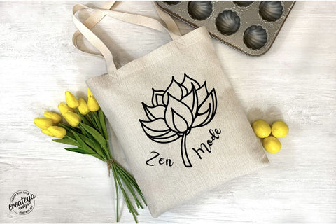 Lotus Flower SVG Template with Yoga Inspirational quote Zen mode for Cricut project SVG Createya Design 