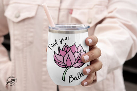 Lotus Flower Template with Yoga Inspirational quotes SVG for Cricut project SVG Createya Design 