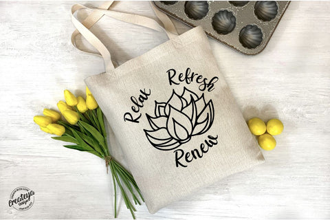 Lotus Flower Template with Yoga Inspirational quotes SVG for Cricut project SVG Createya Design 