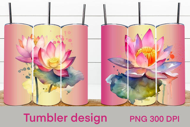 Lotus flower tumbler sublimation | Lotus tumbler wrap Sublimation Svetana Studio 