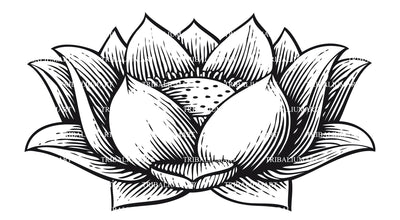 Lotus flower - vintage engraved vector illustration SVG TribaliumArtSF 