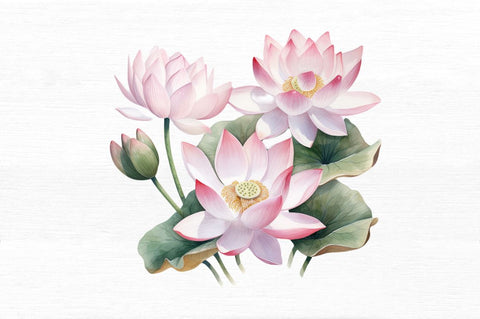 Lotus Flowers Watercolor Sublimation Sublimation Regulrcrative 