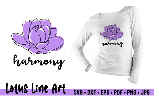 Lotus Harmony Line Art SVG SVG Niia Store 