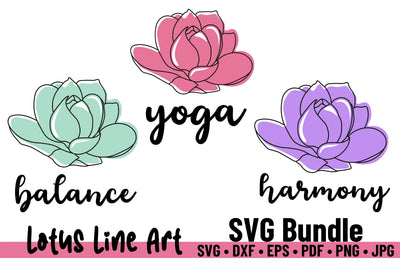 Lotus Line Art SVG Design Set SVG Niia Store 