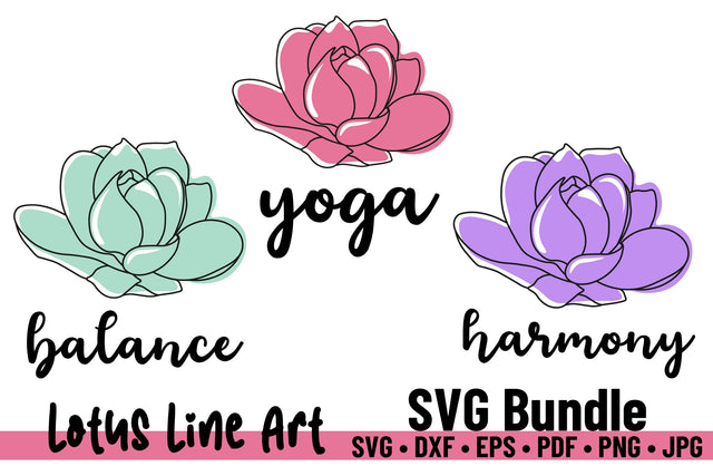 Lotus Line Art SVG Design Set SVG Niia Store 