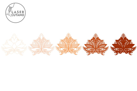 Lotus Multilayer Cut Files for Laser Cut Wood or Cricut, Paper Craft, SVG, 3D Designs, Mandala SVG LaserCutano 