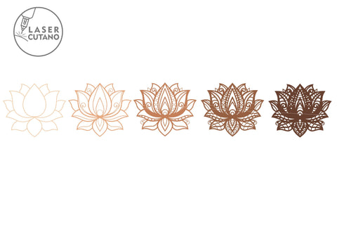 LOTUS Multilayer Laser Cut Files, Mandala, Round SVG, 3D Designs SVG LaserCutano 