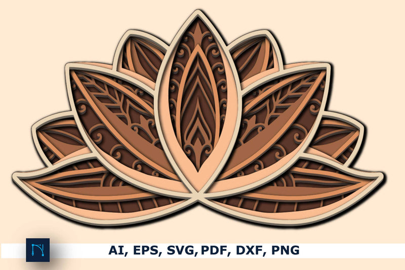 LOTUS Multilayer Laser Cut SVG Files SVG MD JOYNAL ABDIN 