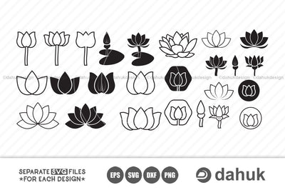 Lotus svg | Lotus flower svg | Lotus Buddha Flower Silhouette | Lotus Monogram | eps | png | dxf SVG dahukdesign 