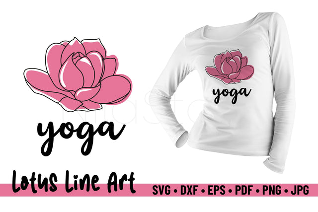Lotus Yoga Line Art SVG SVG Niia Store 