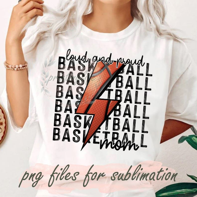 Loud and Proud Basketball PNG, Retro Basketball Mom, basketball PNG, Somebody's Loud Mouth, Basketball Vibes, Basketball Mom PNG Sublimation PrintingLife 