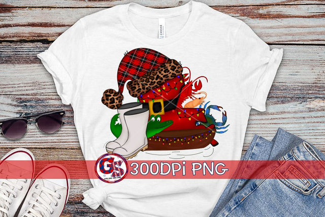 Louisiana Cajun Christmas PNG for Sublimation Sublimation Greedy Stitches 
