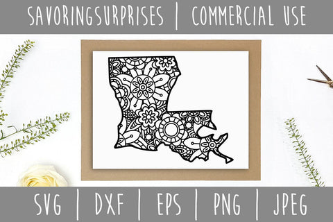 Louisiana Mandala Zentangle SVG SavoringSurprises 