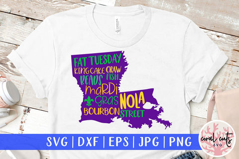 Louisiana Mardi Celebration - Mardi Gras SVG EPS DXF PNG SVG CoralCutsSVG 