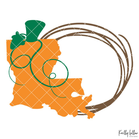 Louisiana Pumpkin Frame SVG Kelly Lollar Designs 