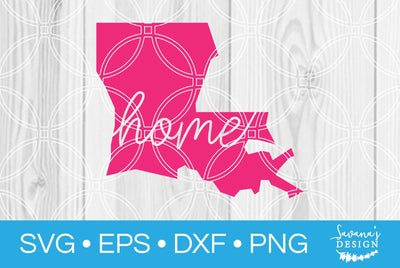 Louisiana State with Home SVG SavanasDesign 
