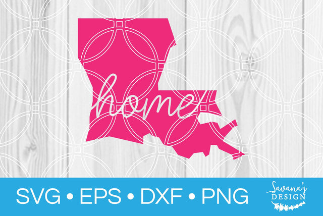 Louisiana State with Home SVG SavanasDesign 
