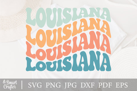 Louisiana svg, Louisiana State svg, USA svg, Patriotic svg, America svg, Boho svg, Wavy Letters svg, Svg Dxf Eps Ai Png Silhouette Cricut SVG Fauz 