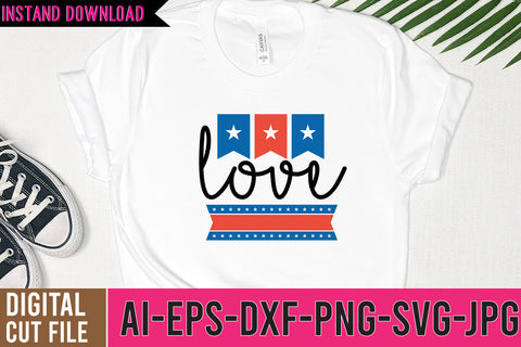 Love 4th of july SVG Design SVG BlackCatsMedia 