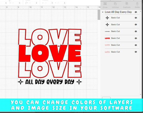 Love All Day Every Day SVG, Valentine's Day SVG SVG HappyDesignStudio 