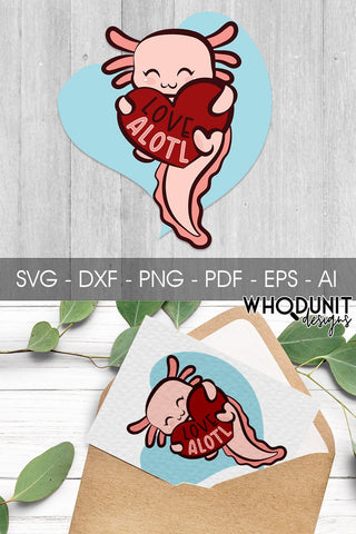 Love Alotl SVG| Axolotl Cut File | Valentine clipart SVG Whodunit Designs 