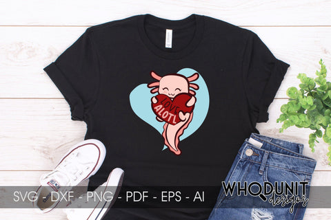 Love Alotl SVG| Axolotl Cut File | Valentine clipart SVG Whodunit Designs 