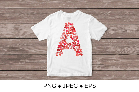 Love Alphabet. Letters A-Z made of hearts. Valentine’s day Sublimation LaBelezoka 