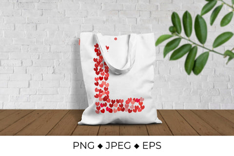 Love Alphabet. Letters A-Z made of hearts. Valentine’s day Sublimation LaBelezoka 