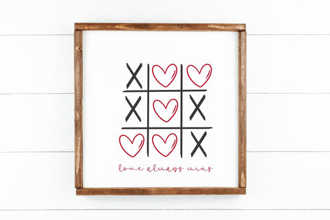 Love Always Wins SVG-Valentine's SVG-Tic Tac Toe SVG SVG Ikonart Design Shop 