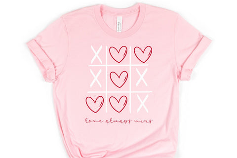 Love Always Wins SVG-Valentine's SVG-Tic Tac Toe SVG SVG So Fontsy Design Shop 
