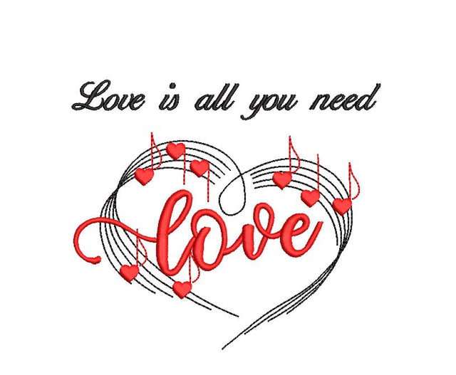 Love and Heart, Valentine Machine Embroidery Design Embroidery/Applique DESIGNS Canada Embroidery 