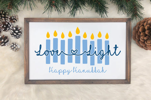 Love And Light Hanukkah SVG SVG Caffeinated SVGs 