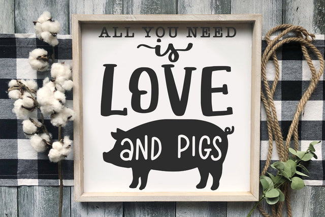 Love And Pigs | Farmhouse SVG Cut File SVG dapiyupi store 