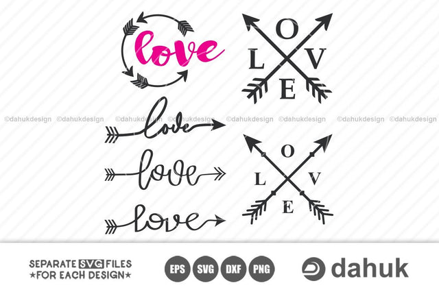 Love arrows svg, Love Valentine svg, Valentines Day svg, Studio Files for Cricut, Svg, Eps, Dxf, Png, Cricut, Cut File SVG dahukdesign 