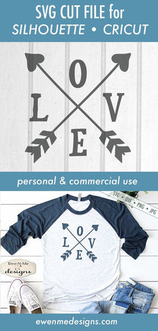 Love - Arrows - Valentine - SVG SVG Ewe-N-Me Designs 