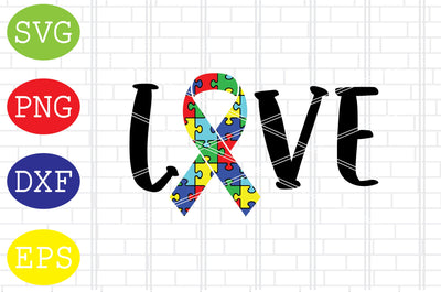Love Autism Awareness (2) Svg, Autism Puzzle Svg, Autism Love Svg, Png, Eps, Dxf Files SVG DigitalSvgFiles 