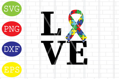 Love Autism Awareness Svg, Autism Puzzle Svg, Autism Love Svg, Png, Eps, Dxf Files SVG DigitalSvgFiles 