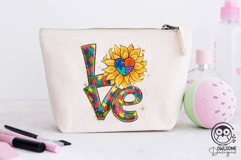 Love Autism Sunflower PNG Sublimation Sublimation Owlsome.Designs 