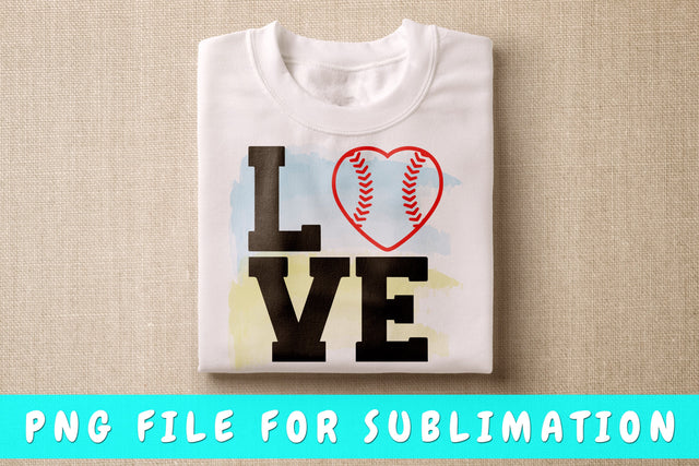 Love Baseball PNG, Baseball Design For Sublimation Sublimation HappyDesignStudio 