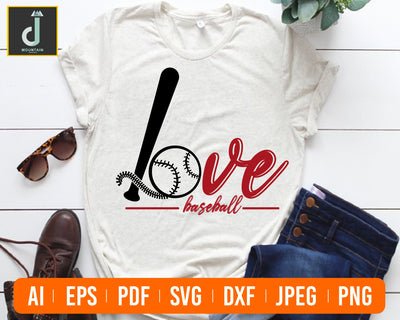 Love Baseball Svg, Baseball Heart Svg Files ,Mom svg, Softball Svg. Love Baseball Clipart vector, DXF Cut files, cricut cut files, Sport svg SVG Alihossainbd 