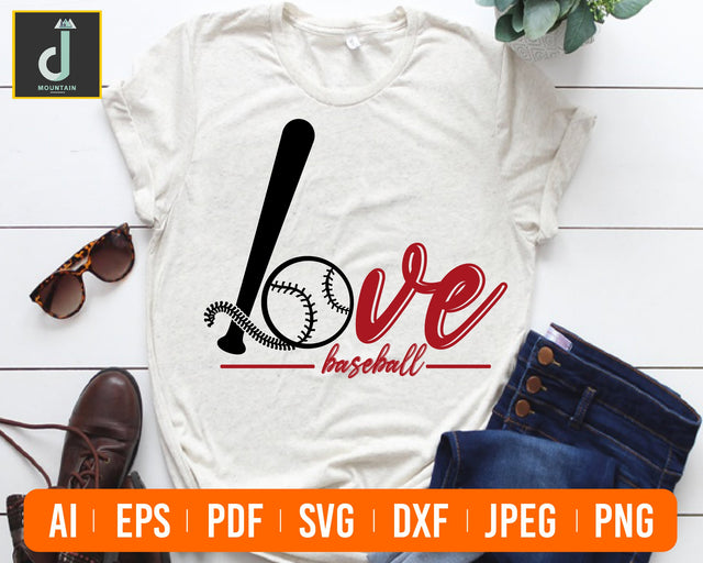 Love Baseball Svg, Baseball Heart Svg Files ,Mom svg, Softball Svg. Love Baseball Clipart vector, DXF Cut files, cricut cut files, Sport svg SVG Alihossainbd 
