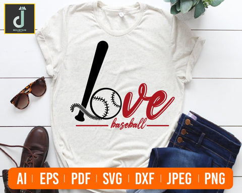 Love Baseball Svg, Baseball Heart Svg Files ,Mom svg, Softball Svg. Love Baseball Clipart vector, DXF Cut files, cricut cut files, Sport svg SVG Alihossainbd 